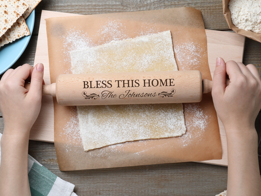Personalised Rolling Pin - Wooden Embossed