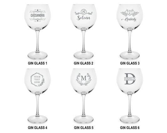 Personalised Gin Glass - Custom Engraved Glassware