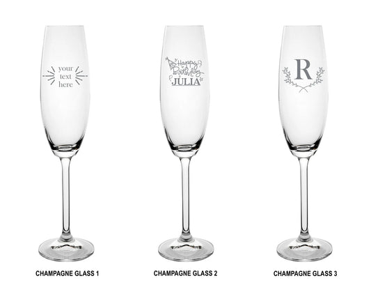Personalised Champagne Glass - Custom Engraved Glassware