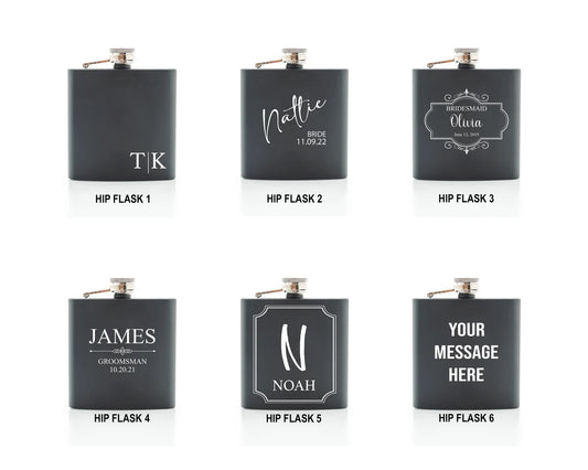 Personalised Hip Flask 6oz - Wedding Favours